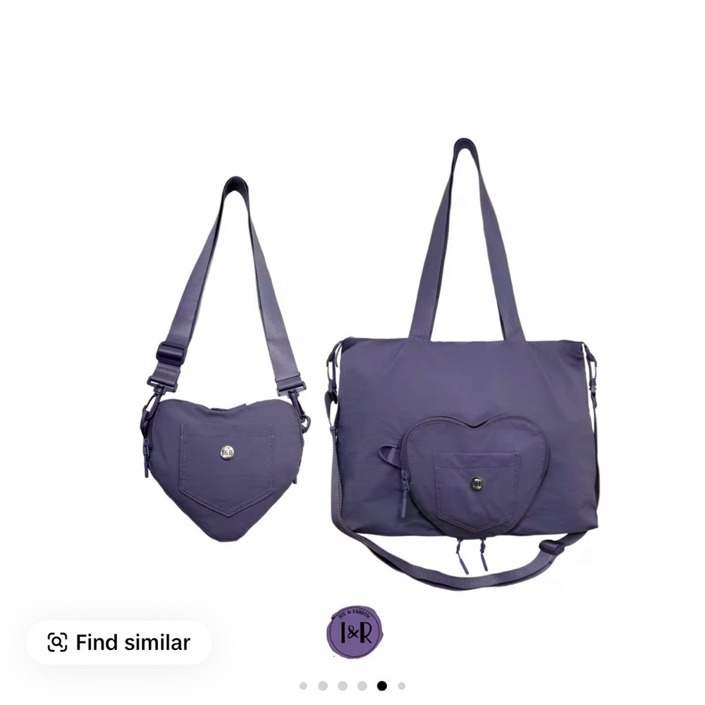 Elegant Purple Heart Shoulder Bag Set